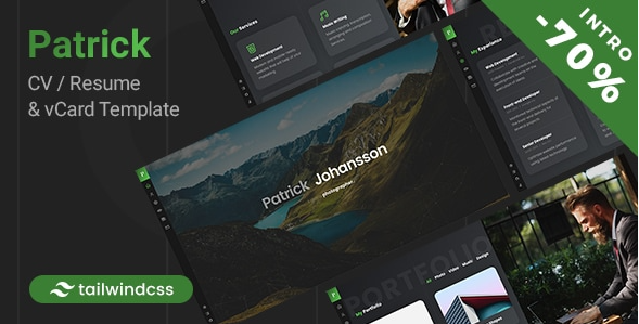 Patrick - Tailwind CSS Personal Portfolio Template