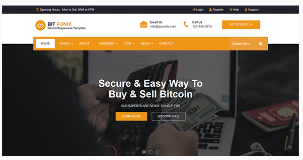 Bitfonix - ICO, Bitcoin And Cryptocurrency Responsive HTML5 Template