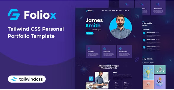 Foliox - Tailwind CSS Personal Portfolio Template