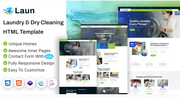 Laun - Laundry Service & Dry Cleaning HTML Template
