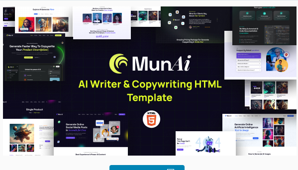 MunAi | AI Writer & Copywriting HTML Template
