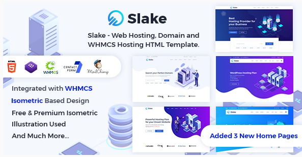 Slake - Web Hosting, Domain and WHMCS Hosting HTML Template