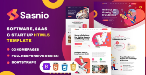 Sasnio - Software, SaaS & Startup HTML5 Template