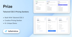 Prize - Tailwind CSS 3 Pricing Sections