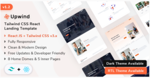 Upwind - React Js Landing Page Template