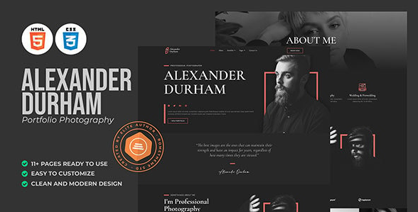 Alexander Durham - Portfolio Photography HTML Template
