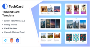 TechCard - Tailwind CSS 3 Card HTML Template