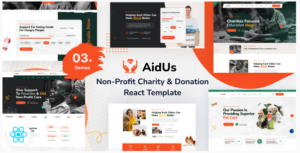 AidUs – Charity Nonprofit React Template