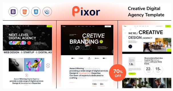 Pixor | Creative Digital Agency Template