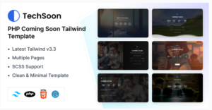 Techsoon - Coming Soon Tailwind CSS 3 PHP Template