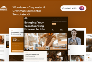 Woodaxe - Carpenter & Craftman Elementor Template Kit 1.0