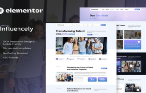 Influencely - Influencer & Talent Agency Elementor Template Kit 1.0