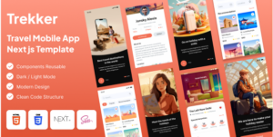 Trekker - Travel Mobile App Next.js Template