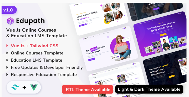 Edupath - Vue Online Courses & Education LMS Template