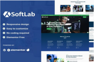 SoftLab - Technology & Software SaaS Elementor Pro Template Kit 1.0