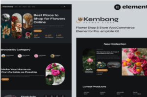 Kembang - Flower Shop & Store WooCommerce Elementor Pro Template Kit 1.0