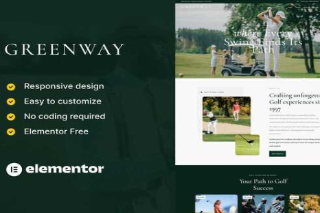GreenWay - Golf Club & Course Elementor Template Kit 1.0