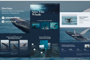 BlueHope - Whale & Marine Conservation Elementor Template Kit 1.0