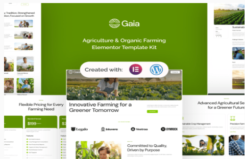 Gaia - Agriculture & Organic Farming Elementor Template Kit 1.0