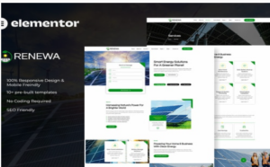 Renewa - Solar & Green Renewable Energy Elementor Template Kit 1.0