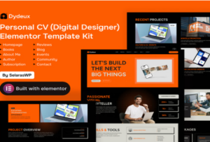Dydeux - Personal CV Elementor Pro Template Kit  1.0