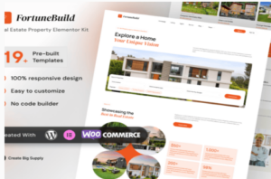 FortuneBuild - Real Estate Property Elementor Template Kit 1.0