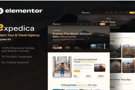 Expedica - Modern Tour & Travel Agency Elementor Template Kit 1.0