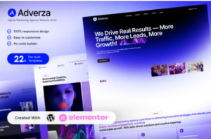 Adverza - Digital Marketing Agency Elementor Template Kit 1.0