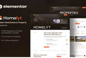 Homelyt - Modern Real Estate & Property Elementor Template Kit 1.0