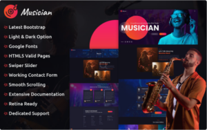 Musician - Responsive HTML Template Website Template