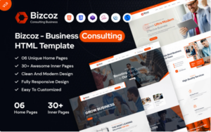 Bizcoz - Consulting Business HTML Template Website Template