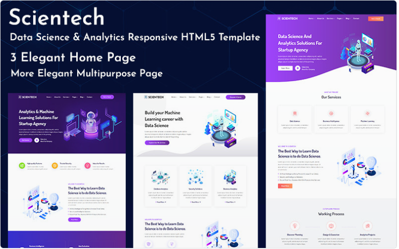 Scientech - Data Science & Analytics Responsive HTML5 Template Website Template