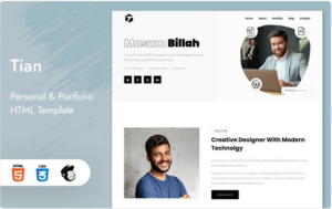Tian - Personal Portfolio Minimal Template Website Template