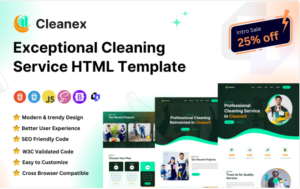 Cleanex - Elevate Your Cleaning Business with Superior Janitorial HTML Template Website Template