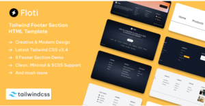 Floti - Tailwind CSS 3 Footer Section HTML Template