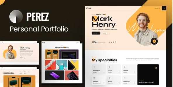 Perez - Tailwind CSS Personal Portfolio Template
