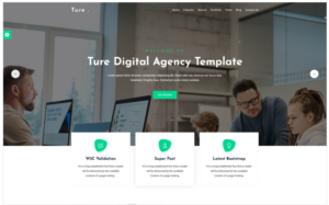 Ture - Digital Agency One Page HTML Landing Page Template