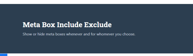 Meta Box Include Exclude 1.0.11
