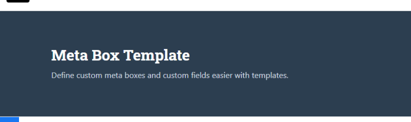 Meta Box Template 1.1.0