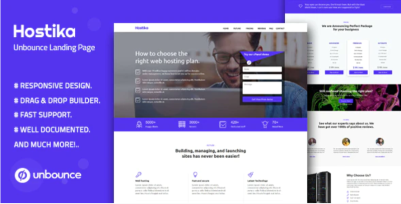 Hostika — Unbounce Landing Page Template