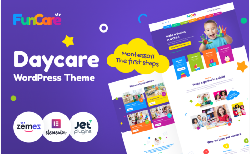 FunCare – Bright And Enjoyable Daycare Website Design Theme WordPress Theme