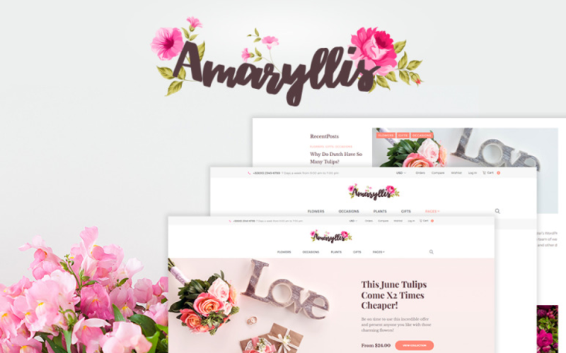 Amaryllis – Flower Shop WooCommerce Theme