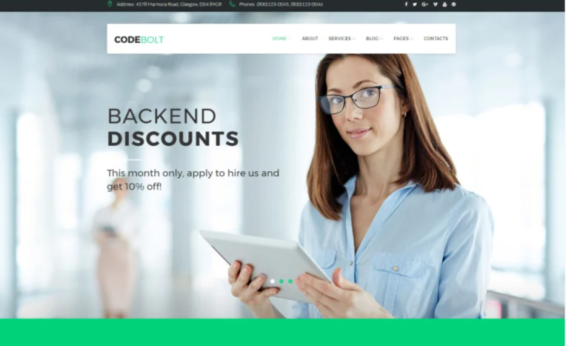 CodeBolt – Software Company WordPress Theme