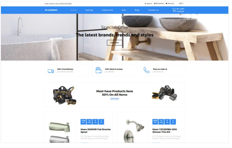 Plumbino – Plumbing eCommerce Modern Shopify Theme