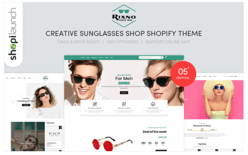 Rixno – Creative Sunglasses Shop Shopify Theme