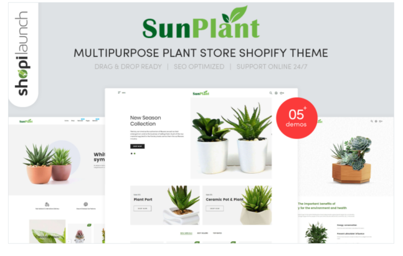 Sunplant – MultiPurpose Plant Store Responsive Shopify Theme