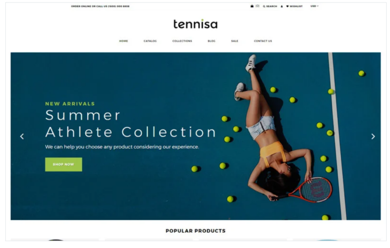 Tennisa – Tennis Store Clean Shopify Theme