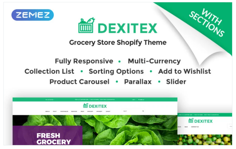 Dexitex – Convenient Grocery Online Store Shopify Theme