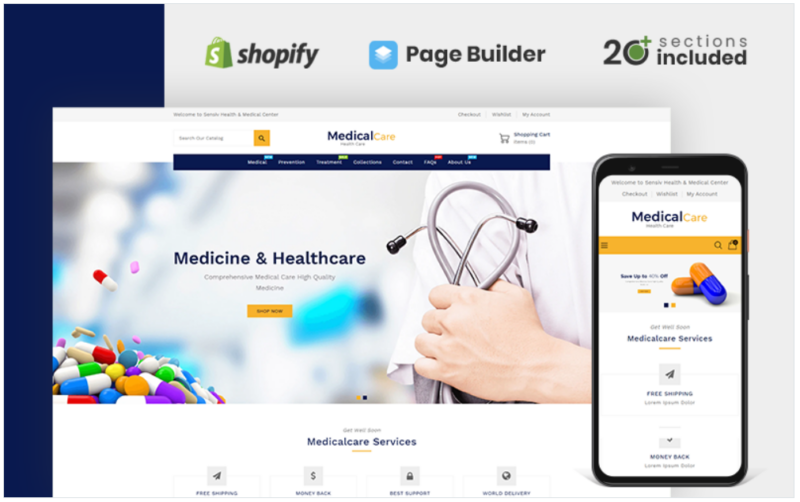 Medical Care Health&Medicine Store Shopify Theme