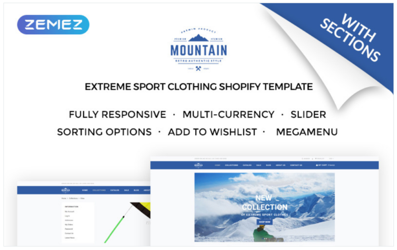 Mountain – Extreme Sport Clothing Store Shopify Theme